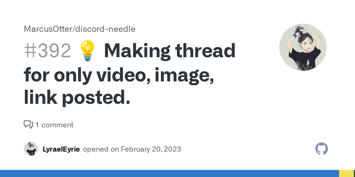 💡 Making thread for only video, image, link posted. · Issue 392
