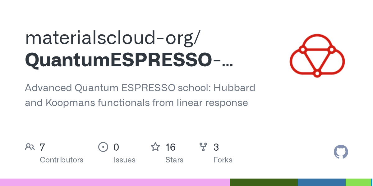 GitHub Advanced Quantum ESPRESSO school