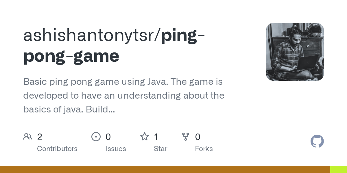 GitHub ashishantonytsr/pingponggame Basic ping pong game using