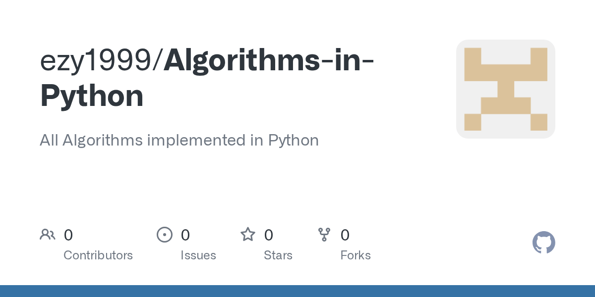 GitHub Meadunce/AlgorithmsinPython All Algorithms implemented in