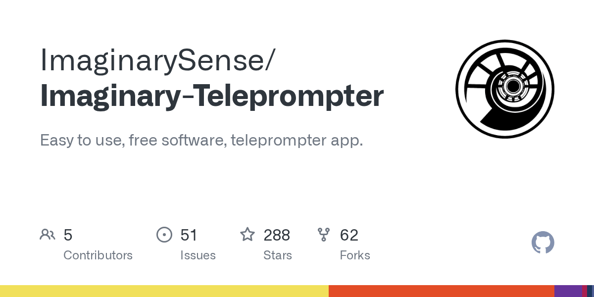 GitHub ImaginarySense/ImaginaryTeleprompter Professional grade, free software, teleprompter app.