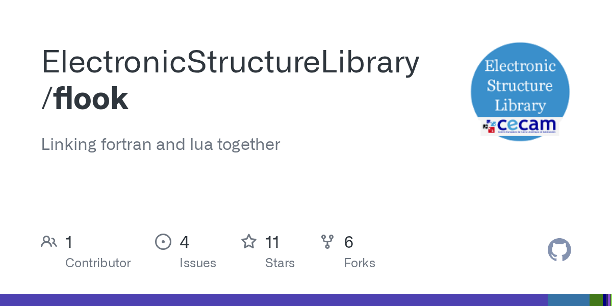 GitHub ElectronicStructureLibrary/flook Linking fortran and lua together