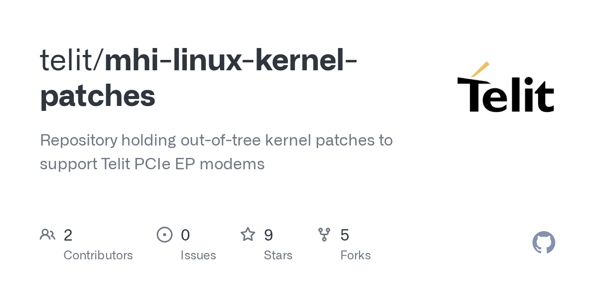 GitHub telit/mhilinuxkernelpatches Repository holding outoftree