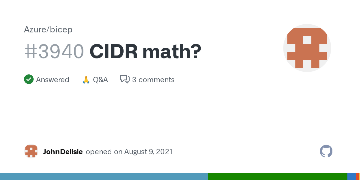 CIDR math? · Azure bicep · Discussion 3940 · GitHub