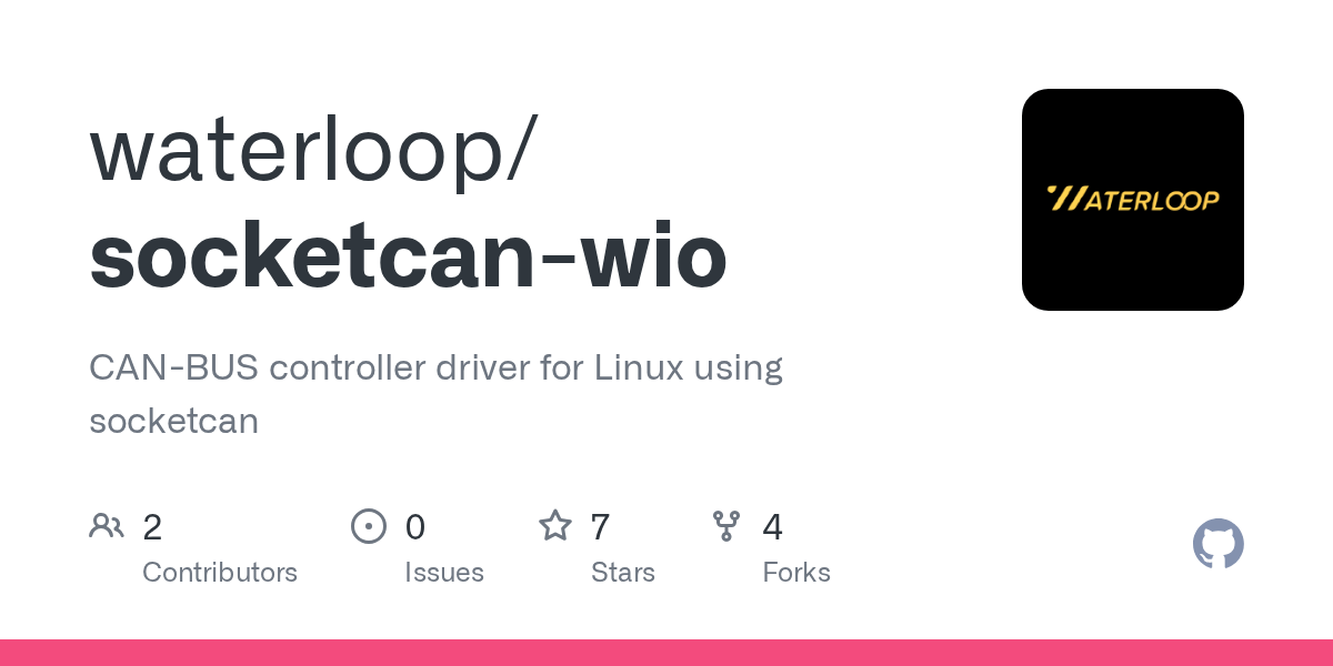GitHub waterloop/socketcanwio CANBUS controller driver for Linux