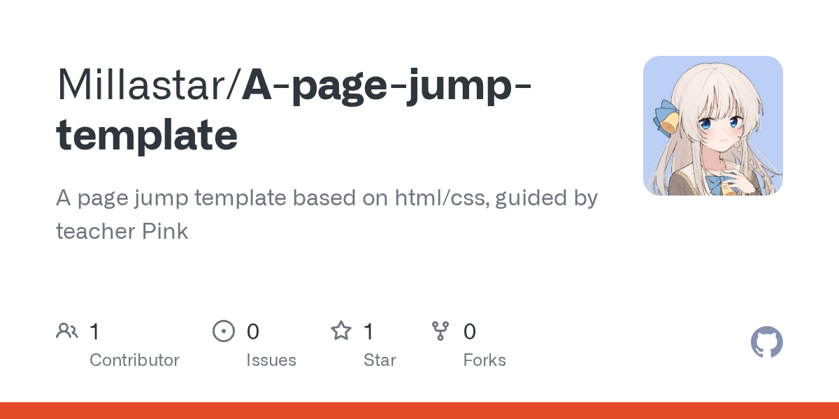 GitHub Millastar/Apagejumptemplate A page jump template based on