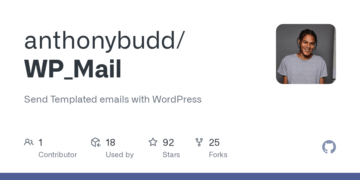 GitHub anthonybudd/WP_Mail Send Templated emails with WordPress