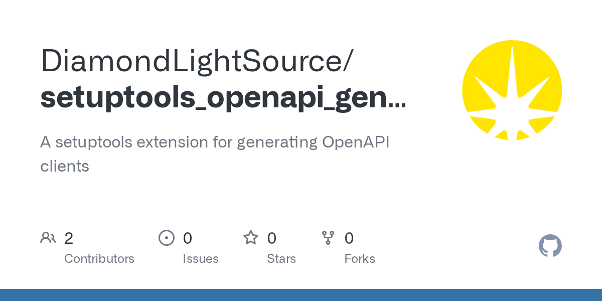 GitHub DiamondLightSource/setuptools_openapi_generator A setuptools