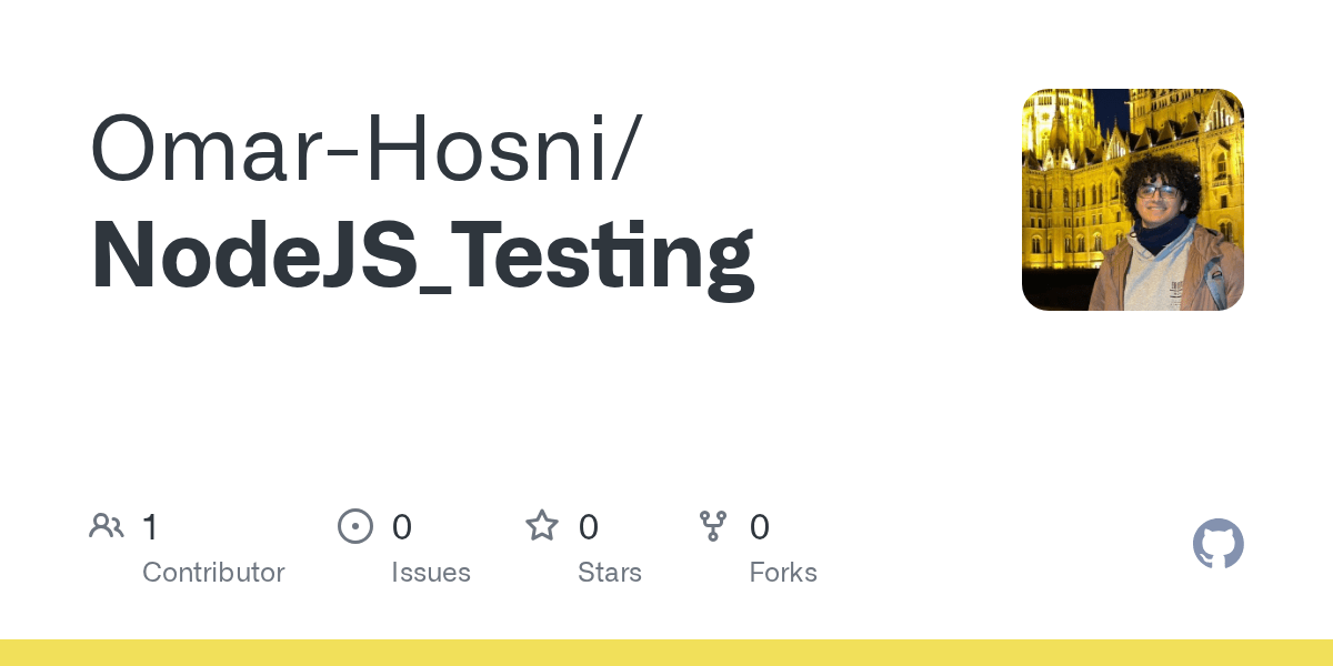 GitHub OmarHosni/NodeJS_Testing