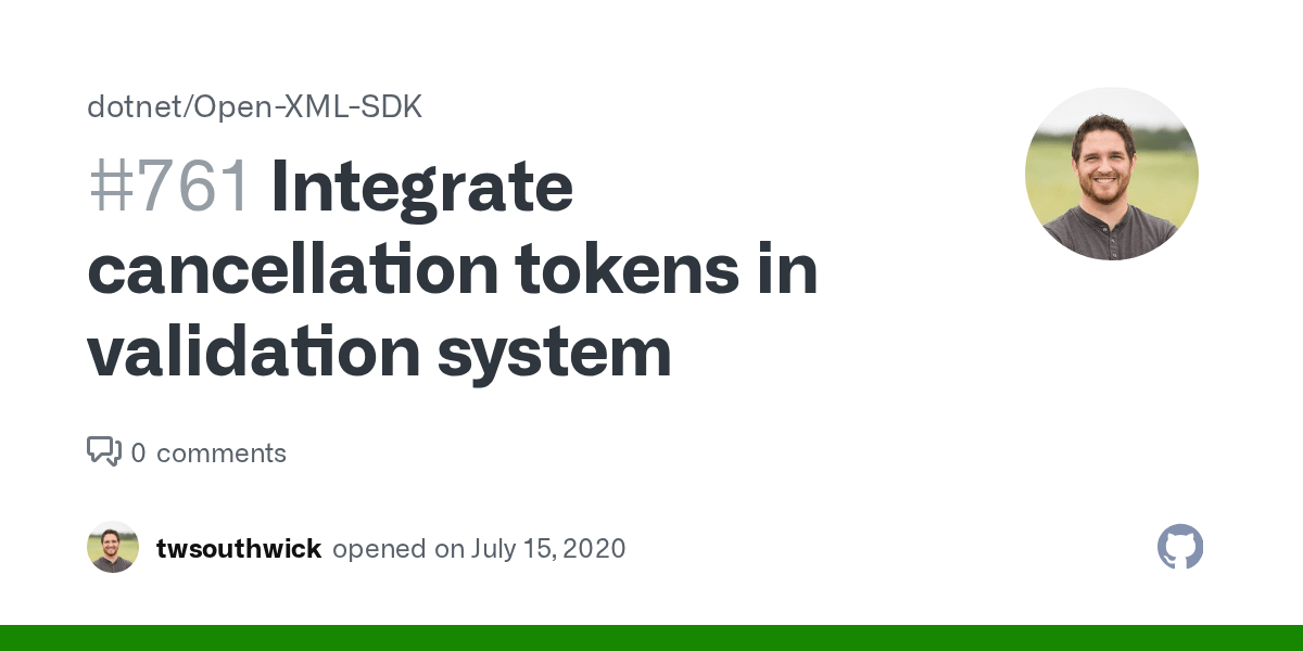 Integrate cancellation tokens in validation system · Issue 761