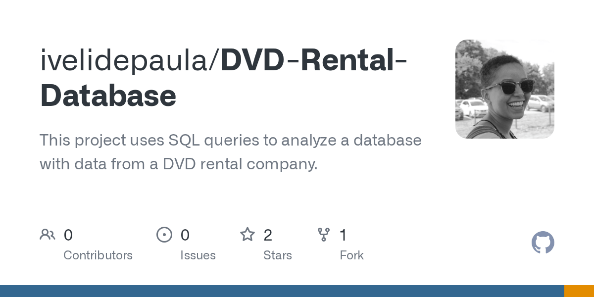 GitHub ivelidepaula/DVDRentalDatabase This project uses SQL