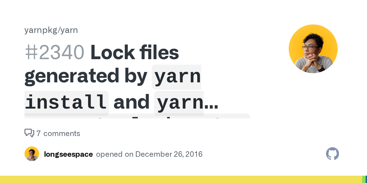 Lock files generated by `yarn install` and `yarn generatelockentry