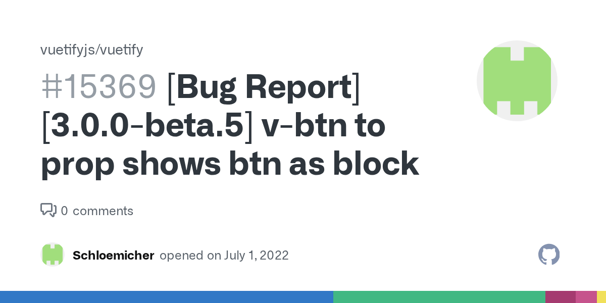 [Bug Report][3.0.0beta.5] vbtn to prop shows btn as block · Issue