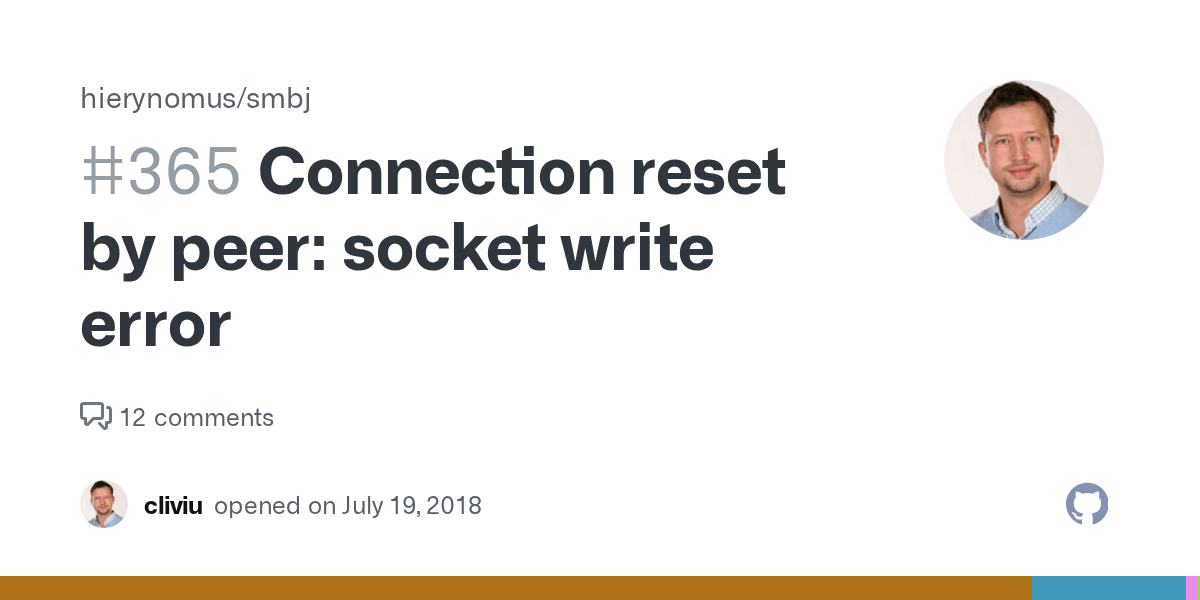 Connection reset by peer socket write error · Issue 365 · hierynomus
