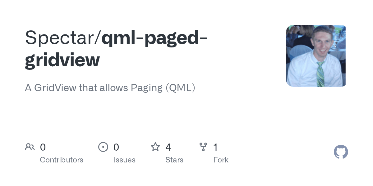 GitHub Spectar/qmlpagedgridview A GridView that allows Paging (QML)