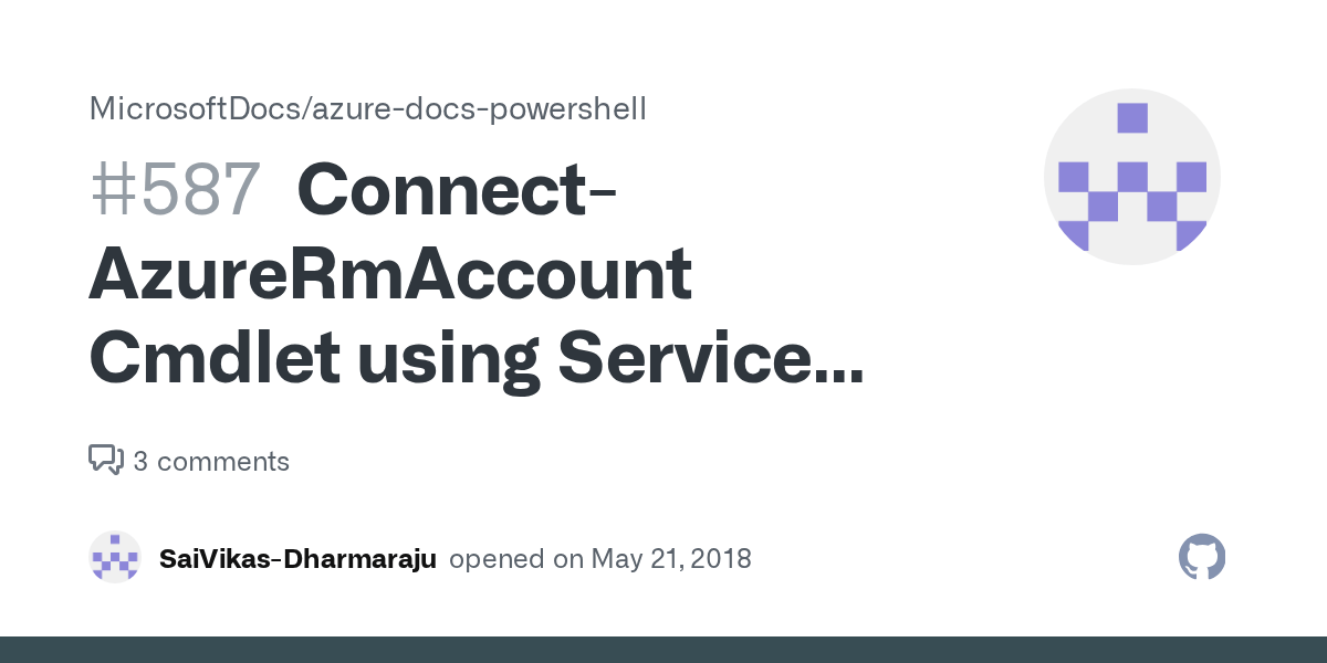 ConnectAzureRmAccount Cmdlet using Service Principal with Credential