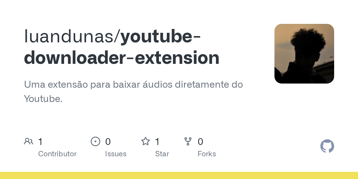 GitHub luandunas/youtubedownloaderextension Uma extensão para