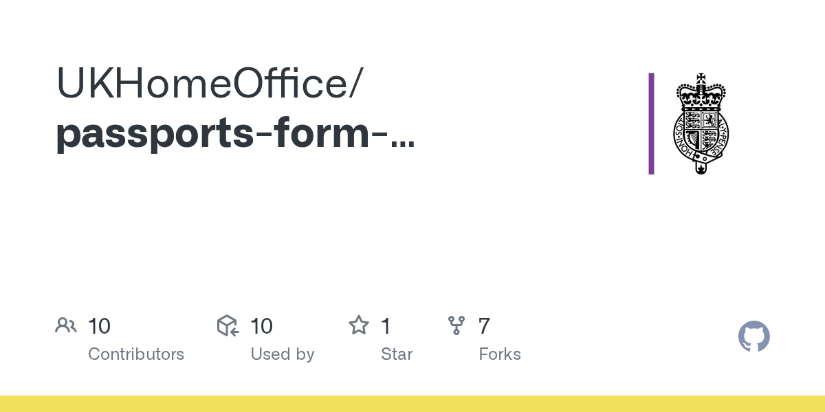 GitHub UKHomeOffice/passportsformcontroller