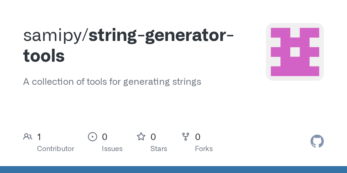 GitHub samipy/stringgeneratortools A collection of tools for