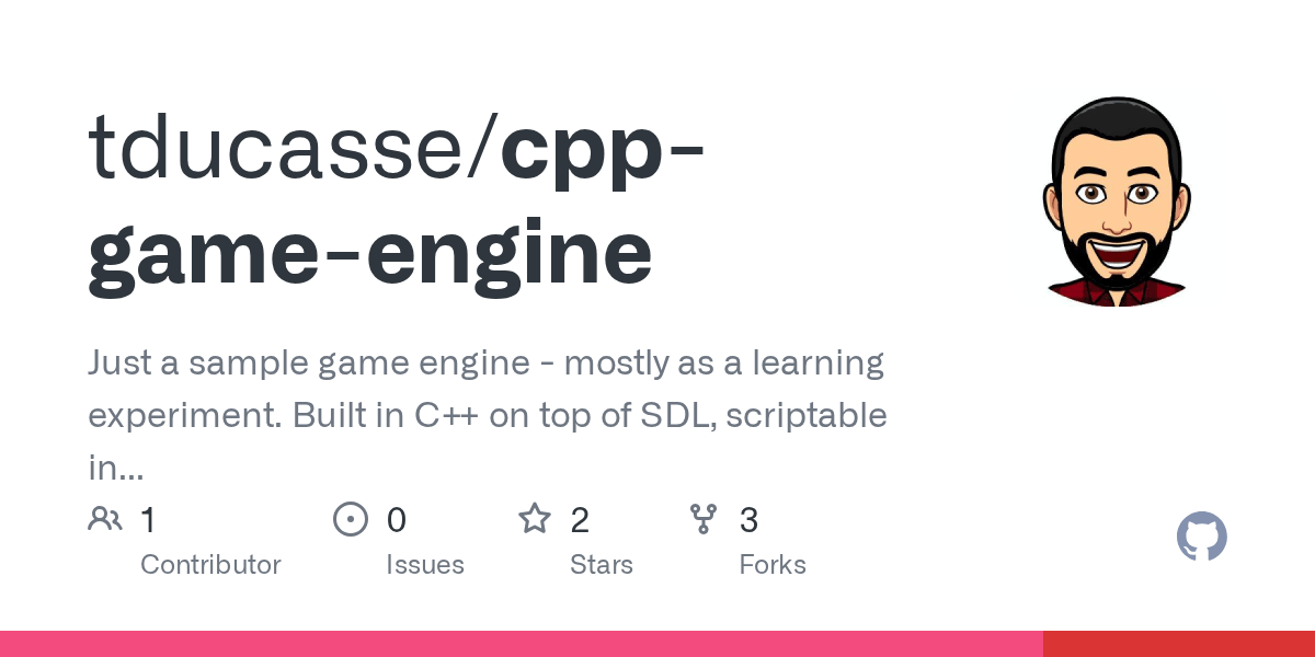 GitHub tducasse/cppgameengine Just a sample game engine mostly
