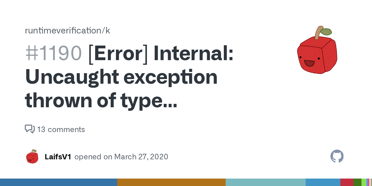 [Error] Internal Uncaught exception thrown of type
