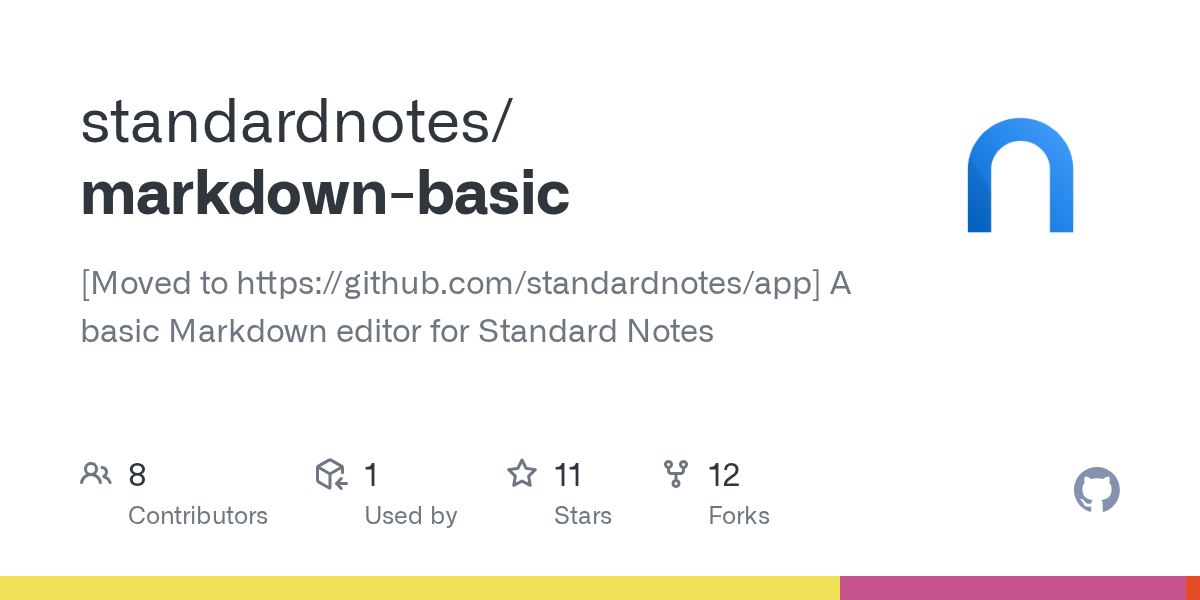 GitHub standardnotes/markdownbasic A basic Markdown editor for