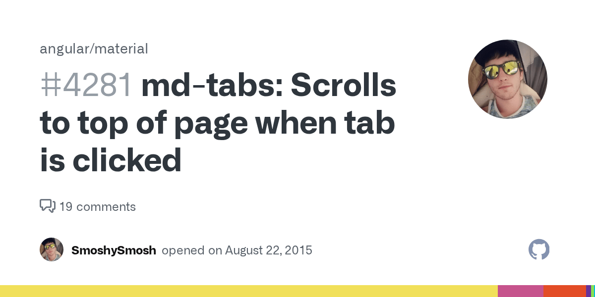 mdtabs Scrolls to top of page when tab is clicked · Issue 4281