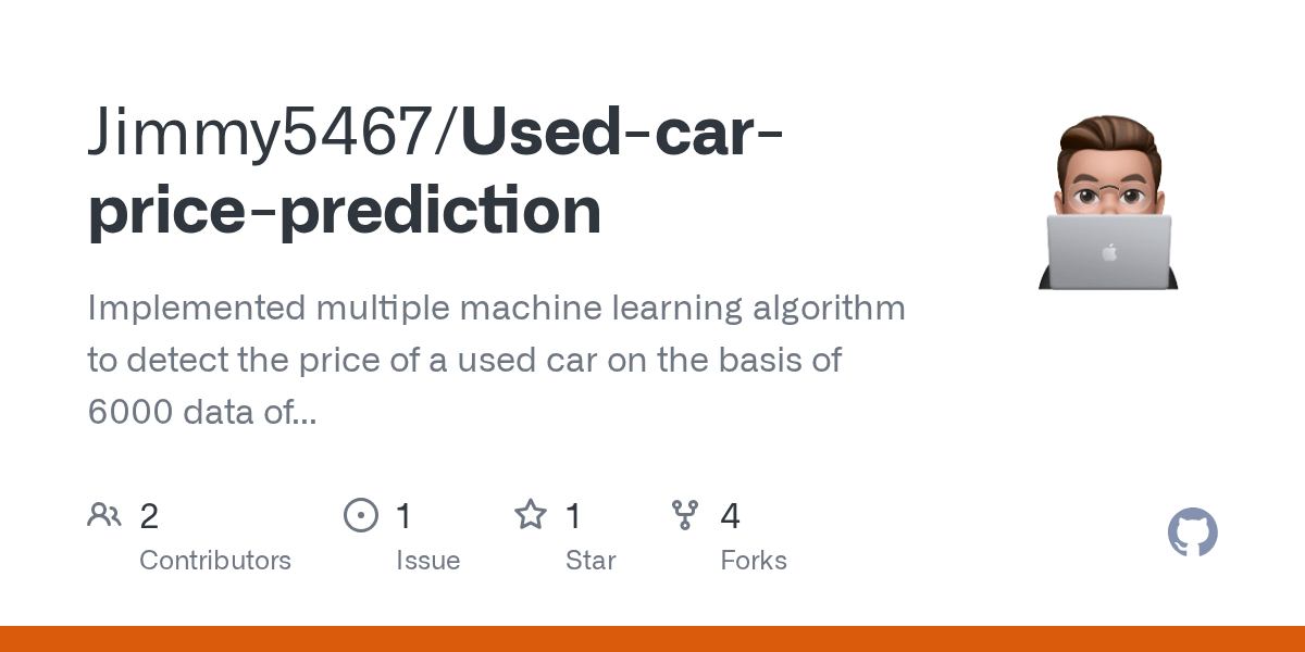 GitHub Jimmy5467/Usedcarpriceprediction Implemented multiple