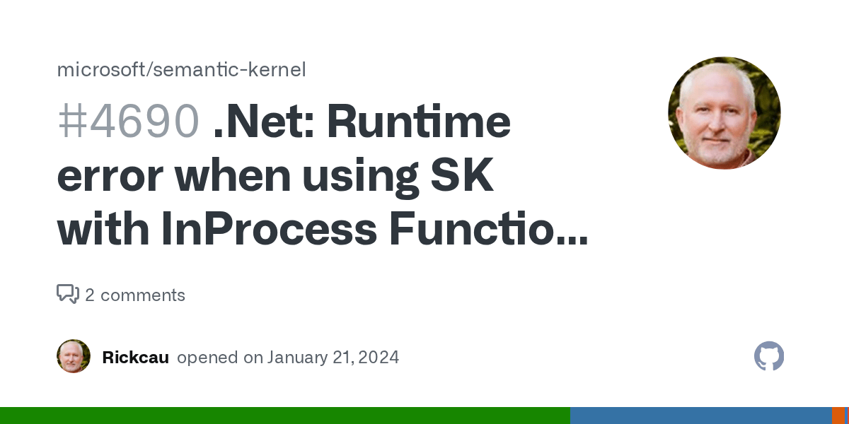 Runtime error when using SK with InProcess Function App System