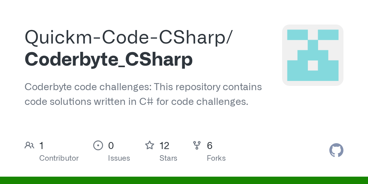 GitHub QuickmCodeCSharp/Coderbyte_CSharp Coderbyte code challenges