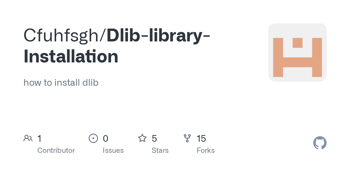 GitHub Cfuhfsgh/DliblibraryInstallation how to install dlib