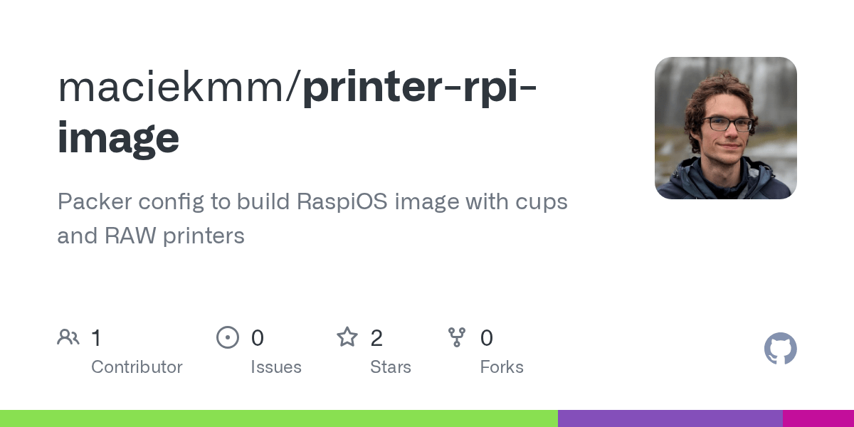 GitHub maciekmm/printerrpiimage Packer config to build RaspiOS