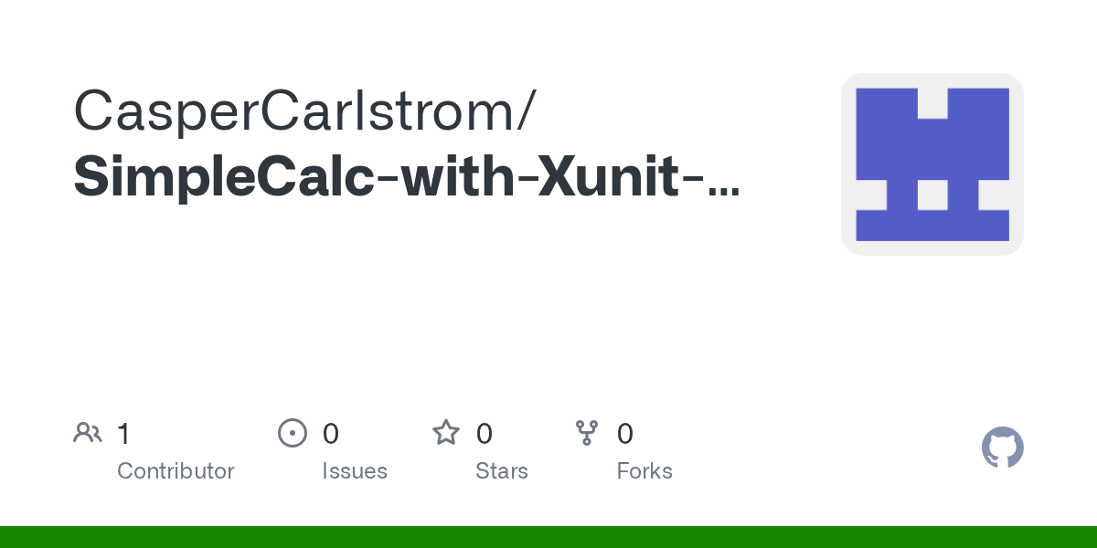 GitHub CasperCarlstrom/SimpleCalcwithXunittest