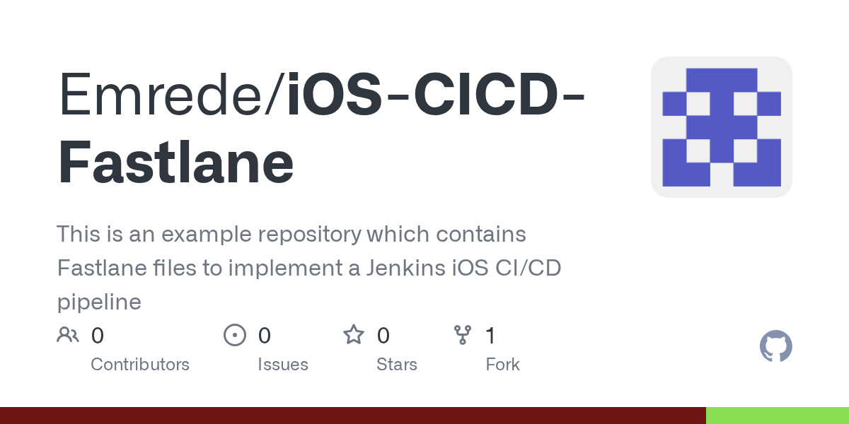 GitHub Emrede/iOSCICDFastlane This is an example repository which