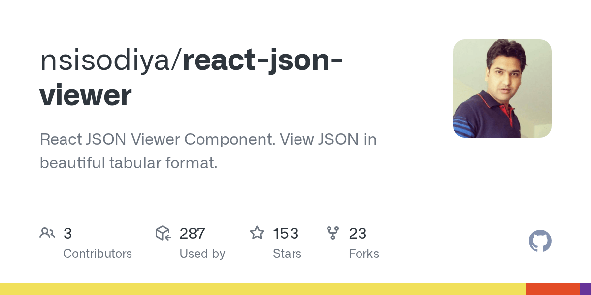GitHub nsisodiya/reactjsonviewer React JSON Viewer Component. View