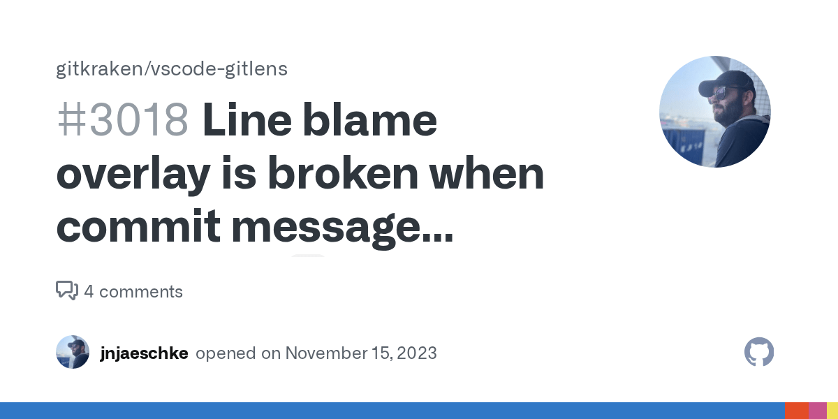 Line blame overlay is broken when commit message contains a `)` · Issue