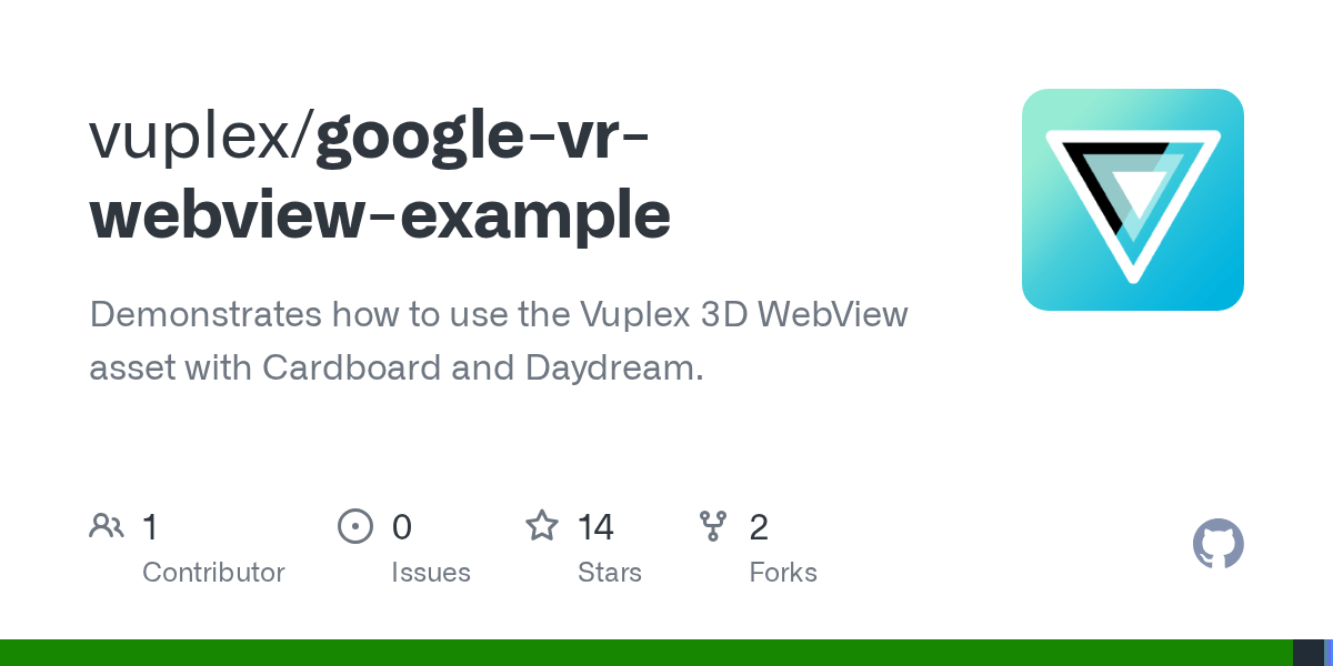 GitHub vuplex/googlevrwebviewexample Demonstrates how to use the