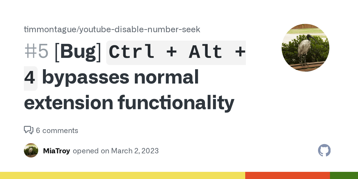 [Bug] `Ctrl + Alt + 4` bypasses normal extension functionality · Issue