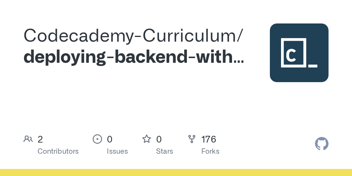 GitHub CodecademyCurriculum/deployingbackendwithrendersample