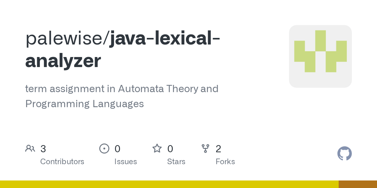 GitHub palewise/javalexicalanalyzer term assignment in Automata