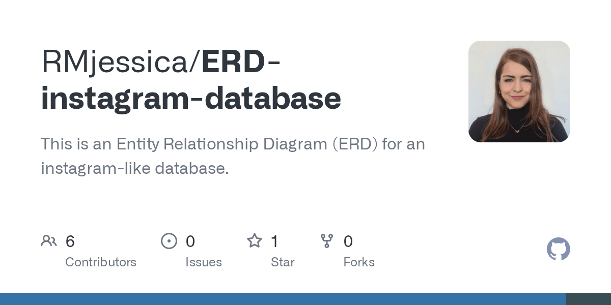 GitHub RMjessica/ERDinstagramdatabase This is an Entity