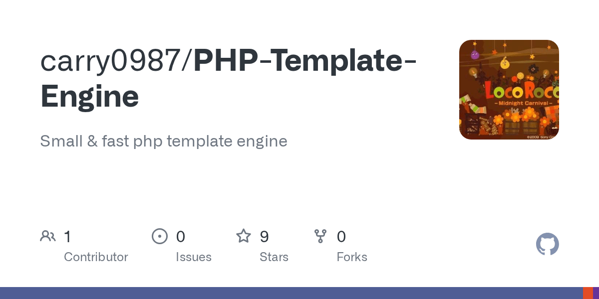 GitHub - carry0987/PHP-Template-Engine: Small & fast php template engine