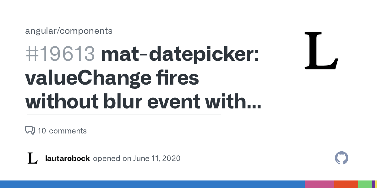 matdatepicker valueChange fires without blur event with `updateOn
