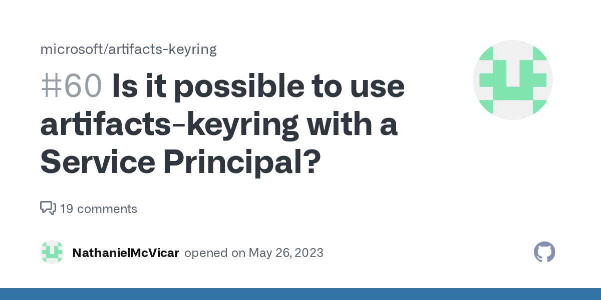 Is it possible to use artifactskeyring with a Service Principal
