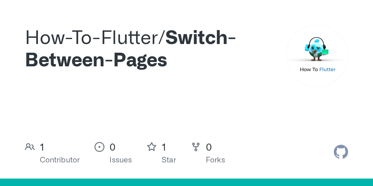 GitHub HowToFlutter/SwitchBetweenPages