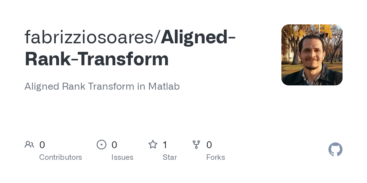 GitHub fabrizziosoares/AlignedRankTransform Aligned Rank Transform
