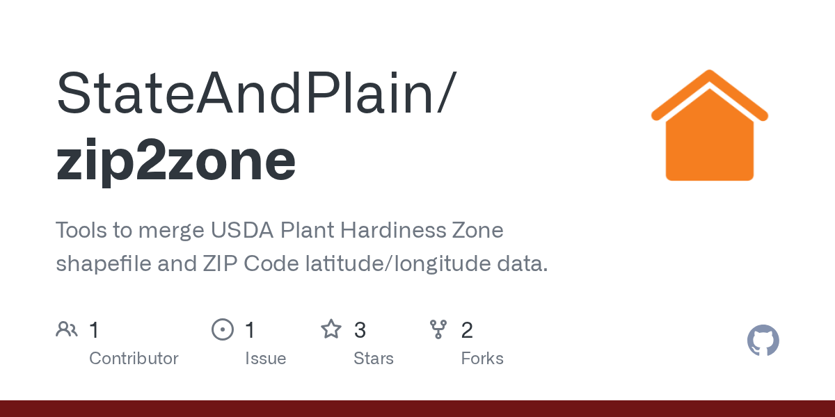 GitHub StateAndPlain/zip2zone Tools to merge USDA Plant Hardiness