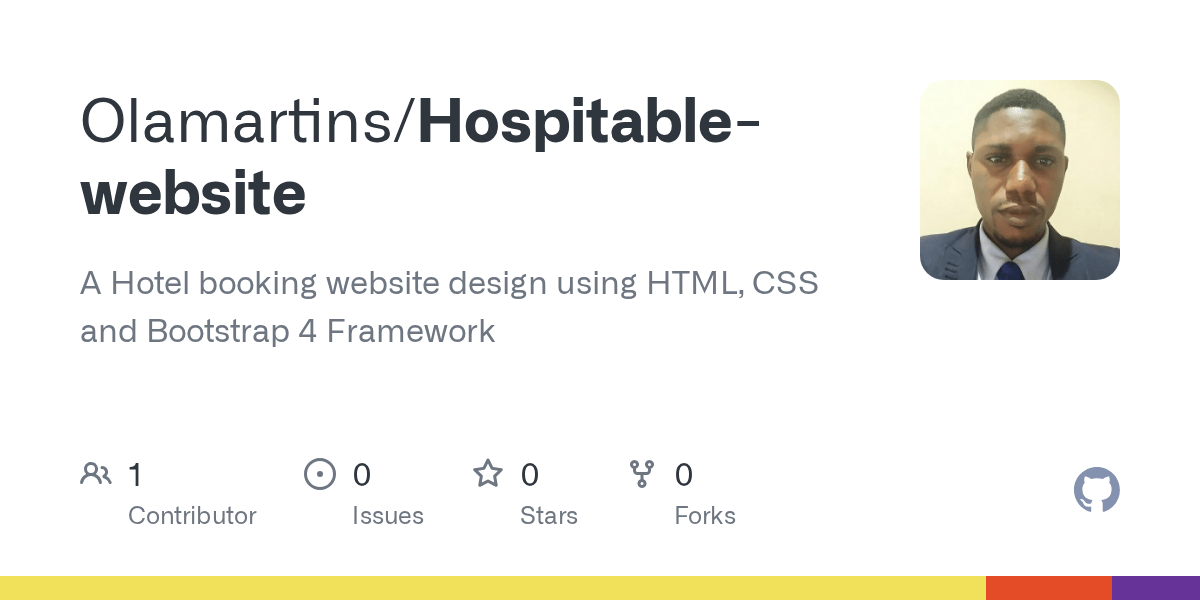 GitHub Olamartins/Hospitablewebsite A Hotel booking website design