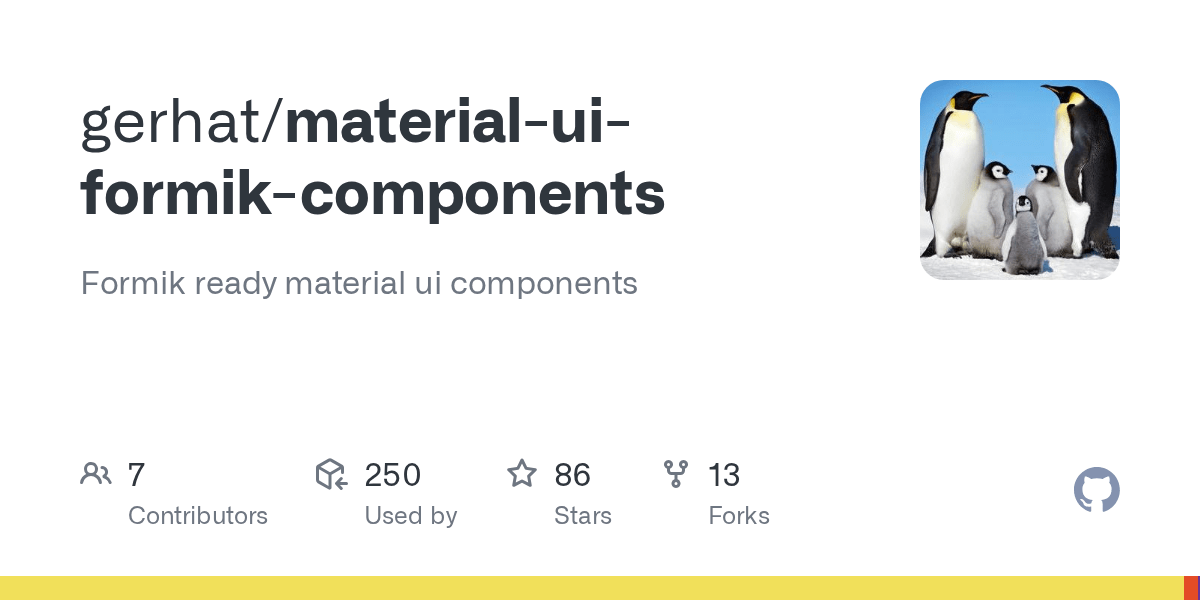 GitHub Formik ready material ui