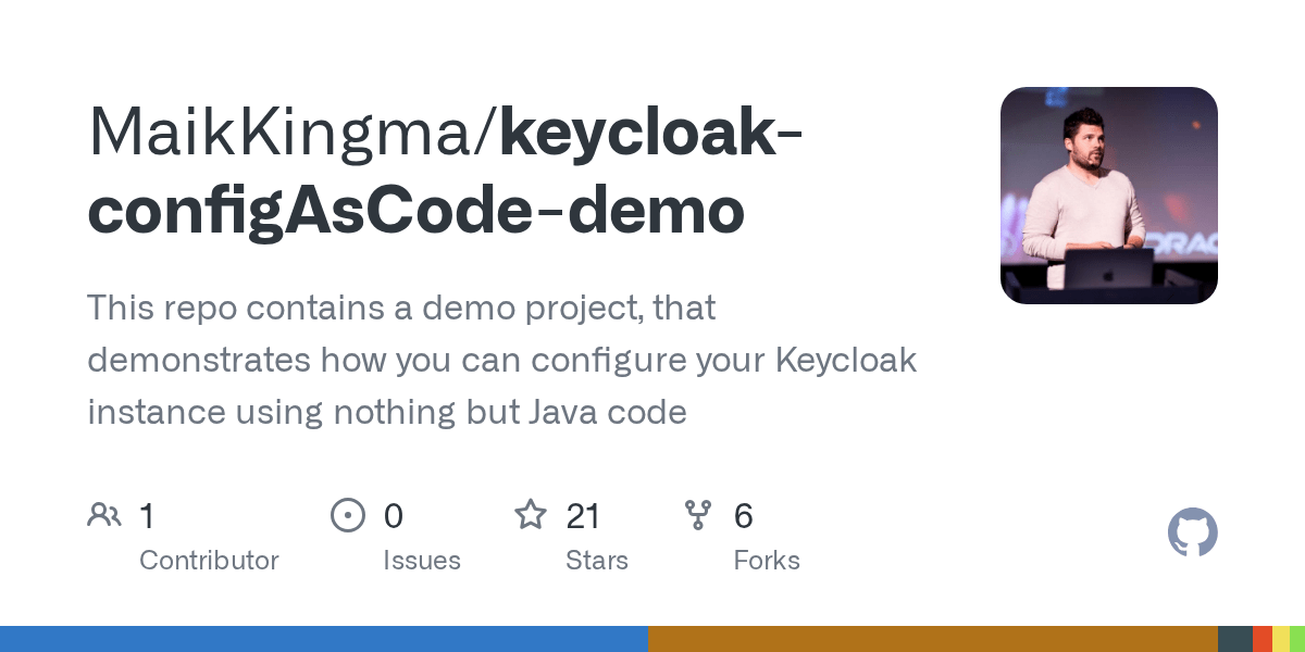 GitHub MaikKingma/keycloakconfigAsCodedemo This repo contains a